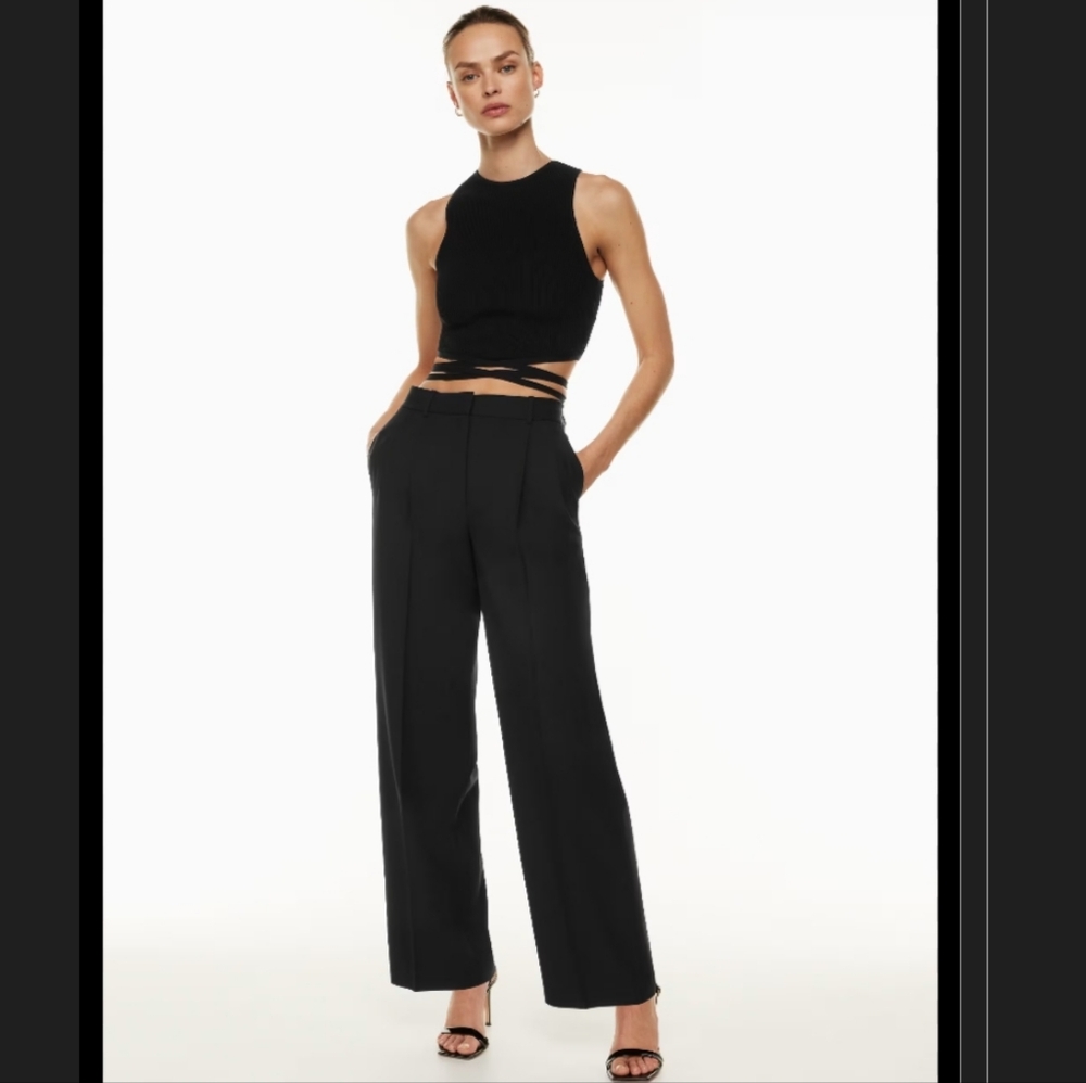 Babaton Black Wide-Leg Trousers